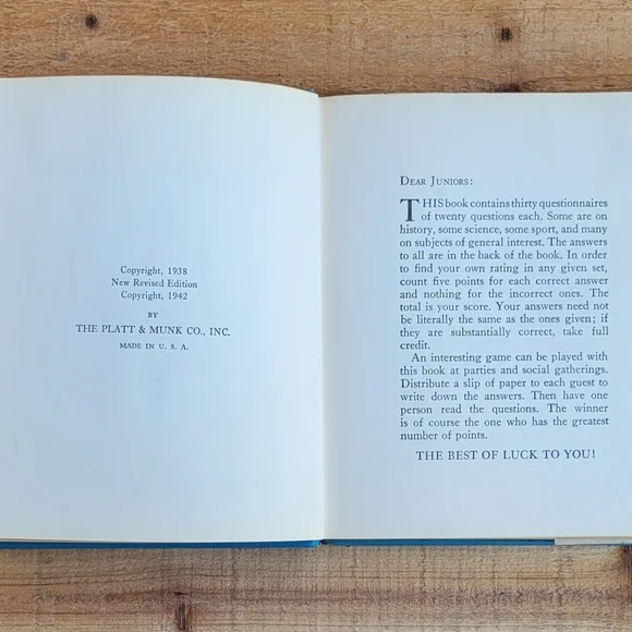 Vintage 1942 School Book: The Junior Quiz Book By Sylvia Weil And Rosetta C. Gol - Picture 5 of 16